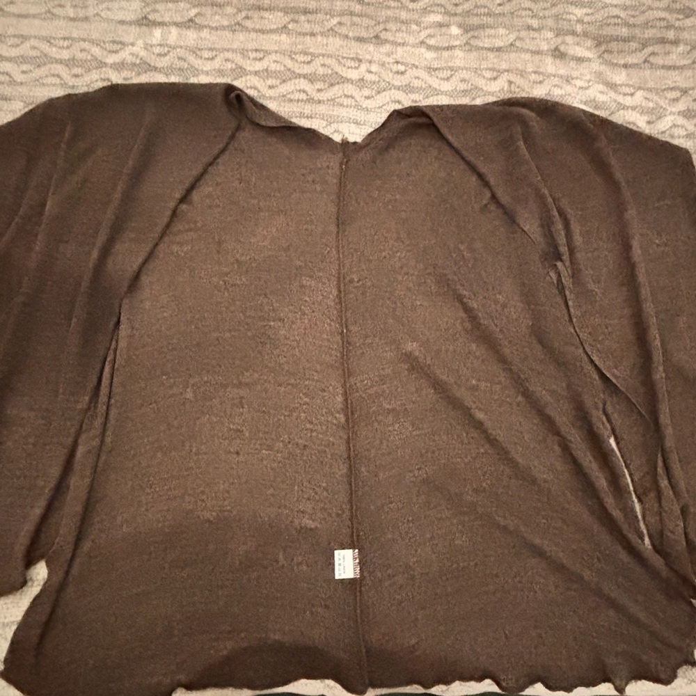 Elegant Brown Women's Linen Shawl Wrap